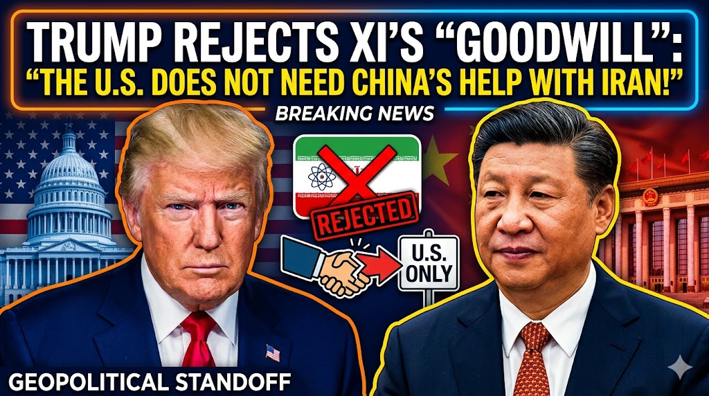 TRUMP REJECTS XI'S "GOODWILL": "THE U.S. DOES NOT NEED CHINA'S HELP WITH IRAN!"